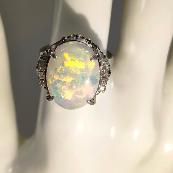 Jewelry Ring Opal 6.14ct Platinum 2323927 - Picture 1 of 15